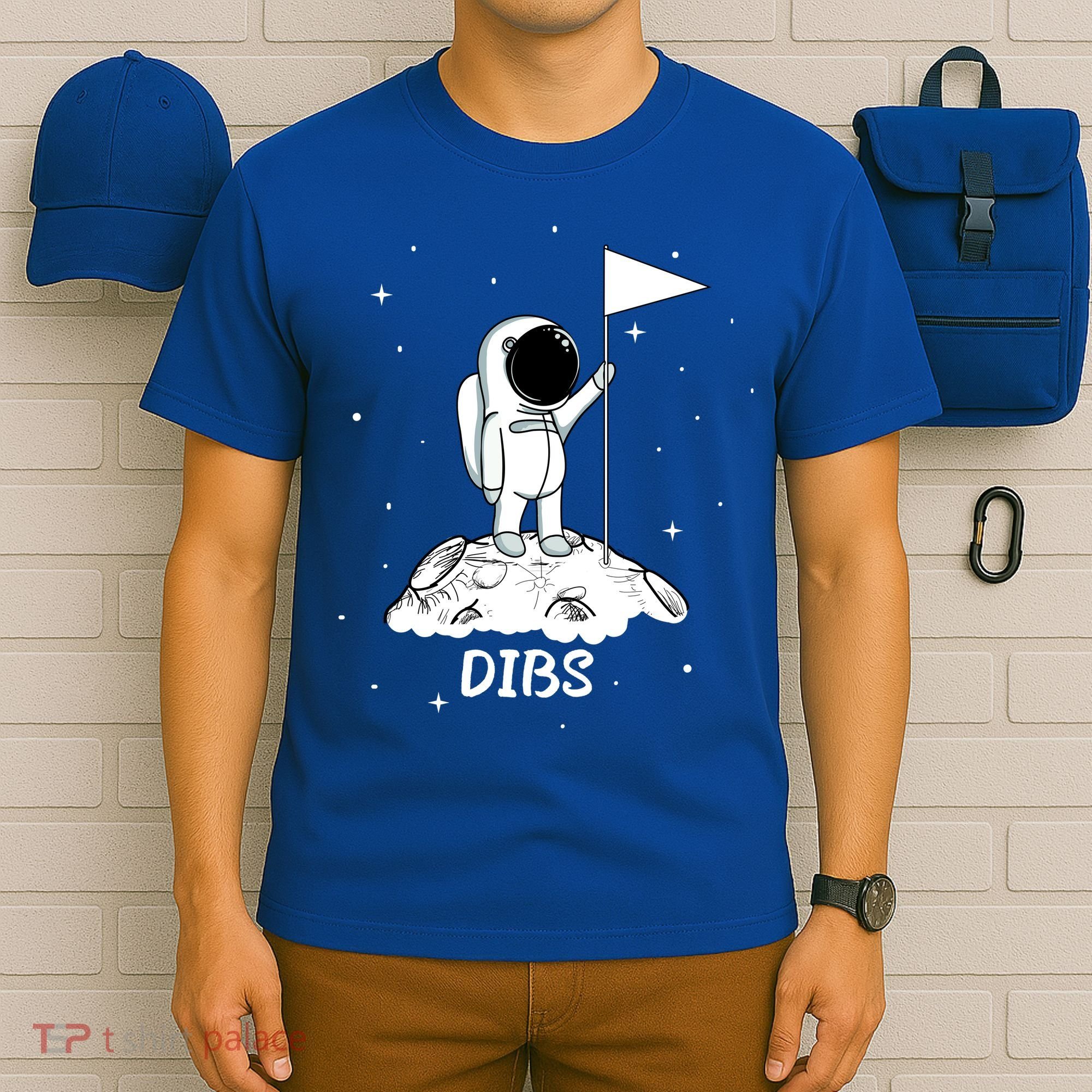 Dibs Flag On Moon Astronaut T-Shirt