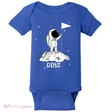 Dibs Flag On Moon Astronaut Baby Bodysuit