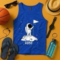 Dibs Flag On Moon Astronaut Tank Top thumb 4