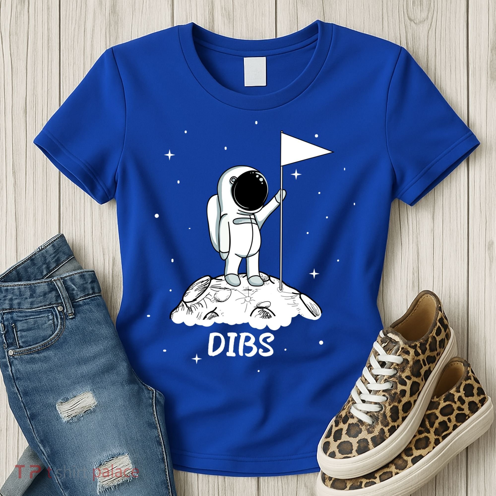 Dibs Flag On Moon Astronaut Women's T-Shirt