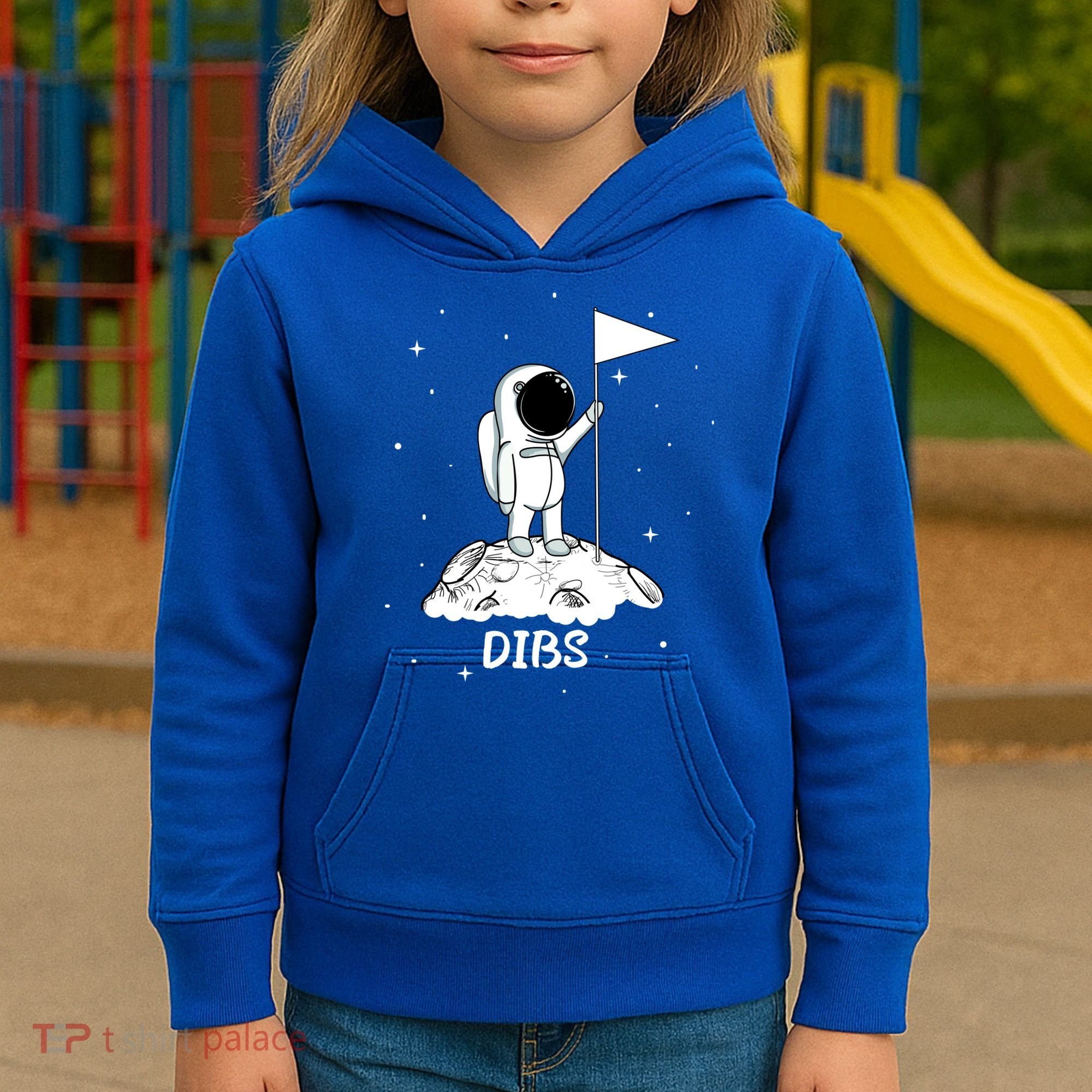 Dibs Flag On Moon Astronaut Kids Hoodie