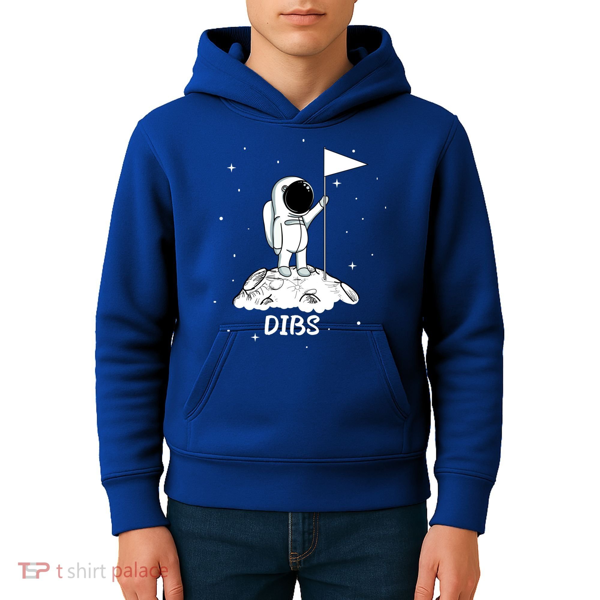 Dibs Flag On Moon Astronaut Kids Hoodie