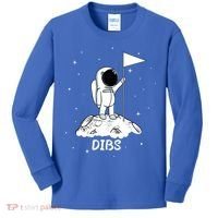 Dibs Flag On Moon Astronaut Kids Long Sleeve Shirt thumb 0