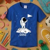 Dibs Flag On Moon Astronaut Kids T-Shirt thumb 3