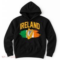 Distressed Ireland Coat Of Arms Harp Flag Hoodie thumb 0