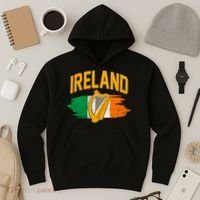Distressed Ireland Coat Of Arms Harp Flag Hoodie thumb 3