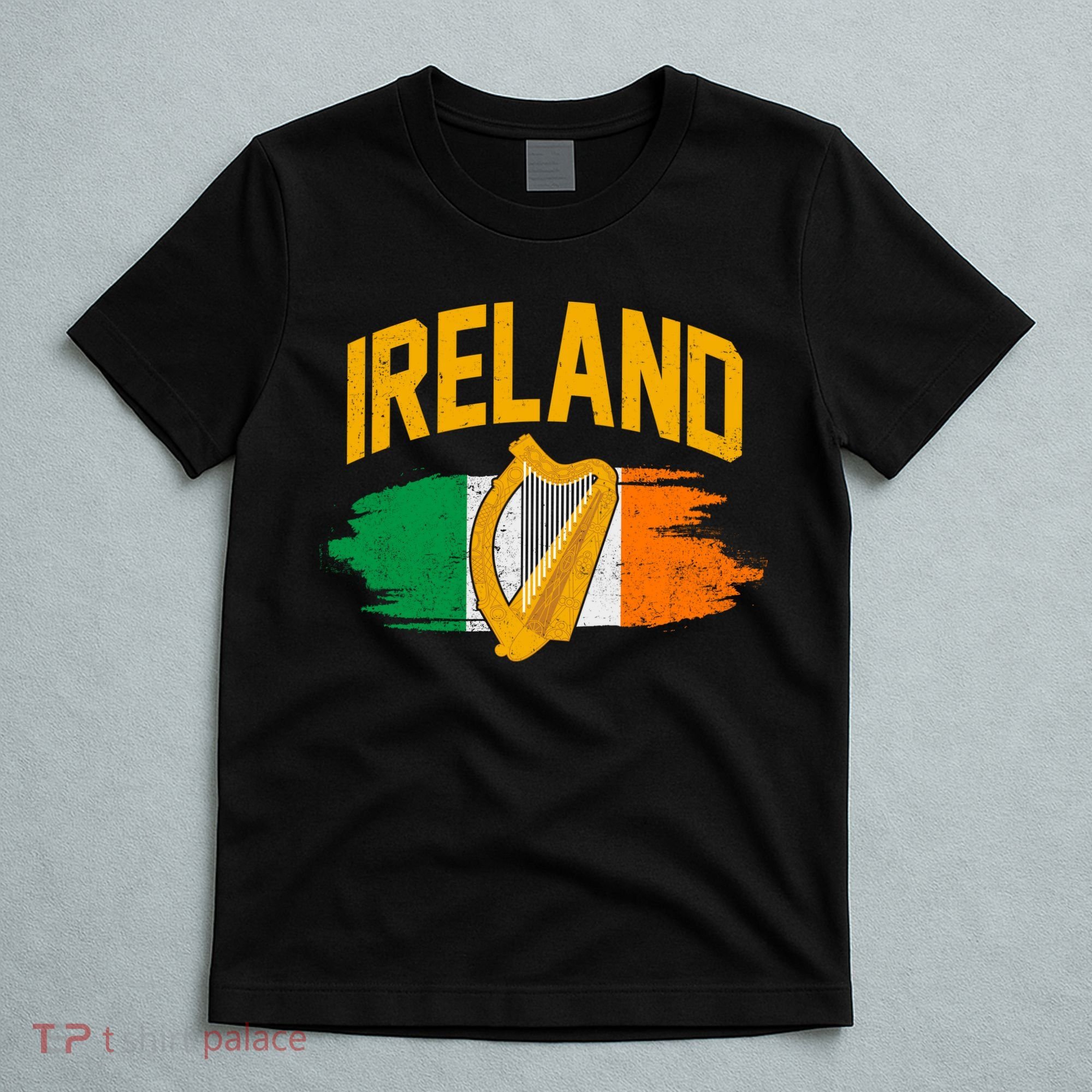 Distressed Ireland Coat Of Arms Harp Flag T-Shirt