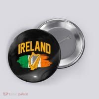 Distressed Ireland Coat Of Arms Harp Flag Button thumb 0