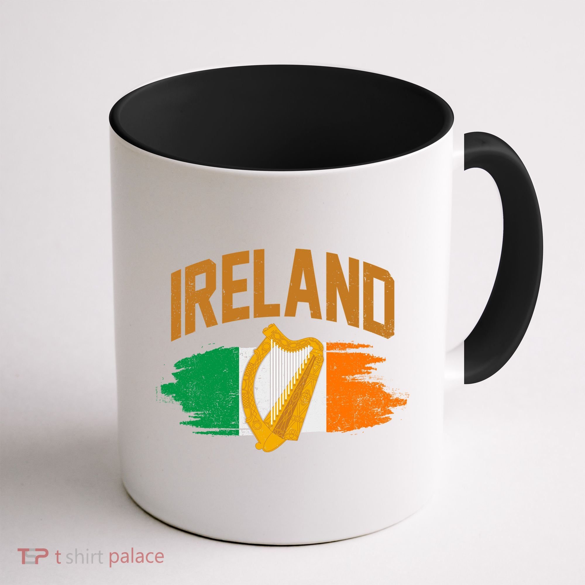 Distressed Ireland Coat Of Arms Harp Flag Coffee Mug