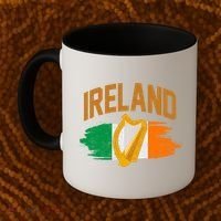 Distressed Ireland Coat Of Arms Harp Flag Coffee Mug thumb 2