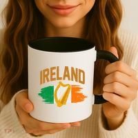 Distressed Ireland Coat Of Arms Harp Flag Coffee Mug thumb 3
