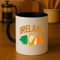 Distressed Ireland Coat Of Arms Harp Flag Coffee Mug thumb 4