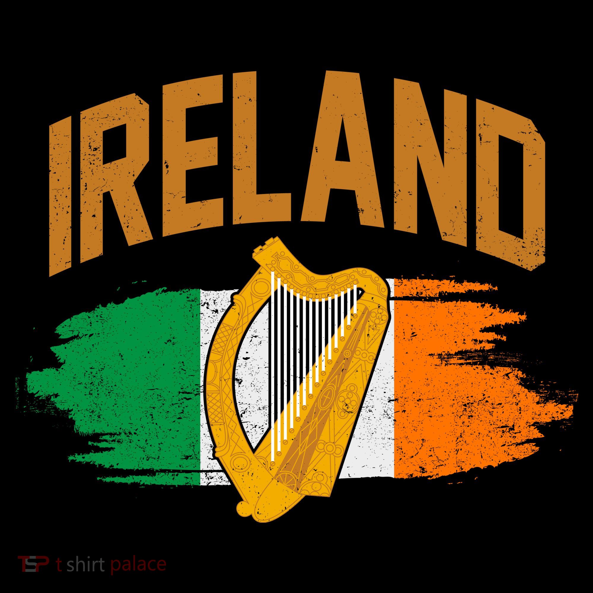 Distressed Ireland Coat Of Arms Harp Flag Coffee Mug