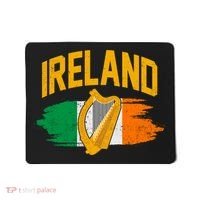 Distressed Ireland Coat Of Arms Harp Flag Mousepad thumb 0
