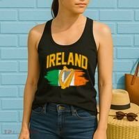 Distressed Ireland Coat Of Arms Harp Flag Women's Tank Top thumb 2