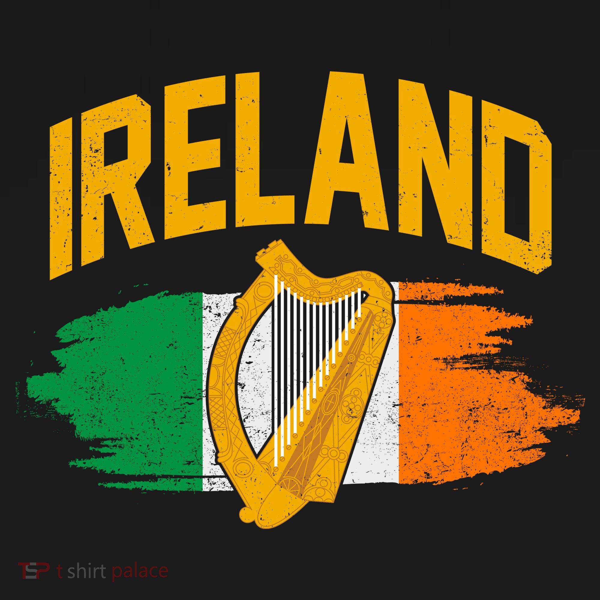 Distressed Ireland Coat Of Arms Harp Flag Women's Tank Top