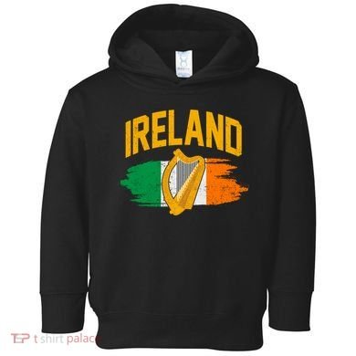 Distressed Ireland Coat Of Arms Harp Flag Toddler Hoodie