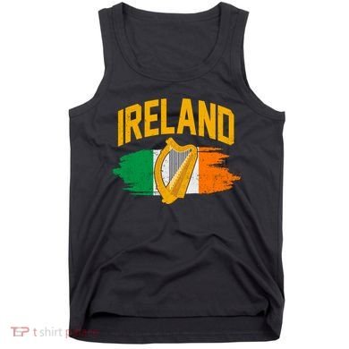 Distressed Ireland Coat Of Arms Harp Flag Tank Top