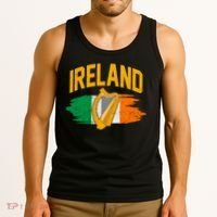 Distressed Ireland Coat Of Arms Harp Flag Tank Top thumb 3
