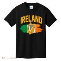 Distressed Ireland Coat Of Arms Harp Flag Kids T-Shirt thumb 0
