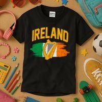 Distressed Ireland Coat Of Arms Harp Flag Kids T-Shirt thumb 3