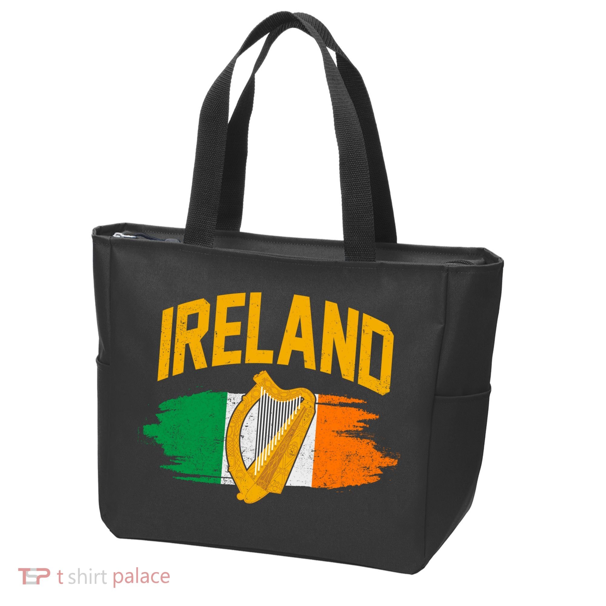 Distressed Ireland Coat Of Arms Harp Flag Tote Bag
