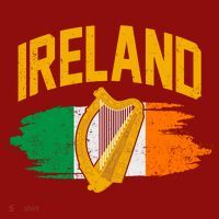 Distressed Ireland Coat Of Arms Harp Flag Long Sleeve Shirt thumb 2