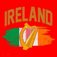 Distressed Ireland Coat Of Arms Harp Flag Santa Hat thumb 1