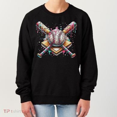 Drip Ice Cream Dripping Baseball Player Women's Sweatshirt