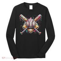 Drip Ice Cream Dripping Baseball Player Long Sleeve Shirt thumb 0