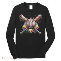 Drip Ice Cream Dripping Baseball Player Long Sleeve Shirt thumb 0