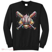 Drip Ice Cream Dripping Baseball Player Sweatshirt thumb 0