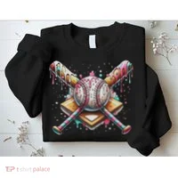 Drip Ice Cream Dripping Baseball Player Sweatshirt thumb 2