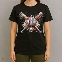 Drip Ice Cream Dripping Baseball Player T-Shirt thumb 4