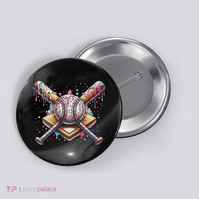 Drip Ice Cream Dripping Baseball Player Button