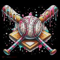 Drip Ice Cream Dripping Baseball Player Bucket Hat thumb 4