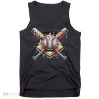 Drip Ice Cream Dripping Baseball Player Tank Top thumb 0