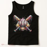 Drip Ice Cream Dripping Baseball Player Tank Top thumb 2