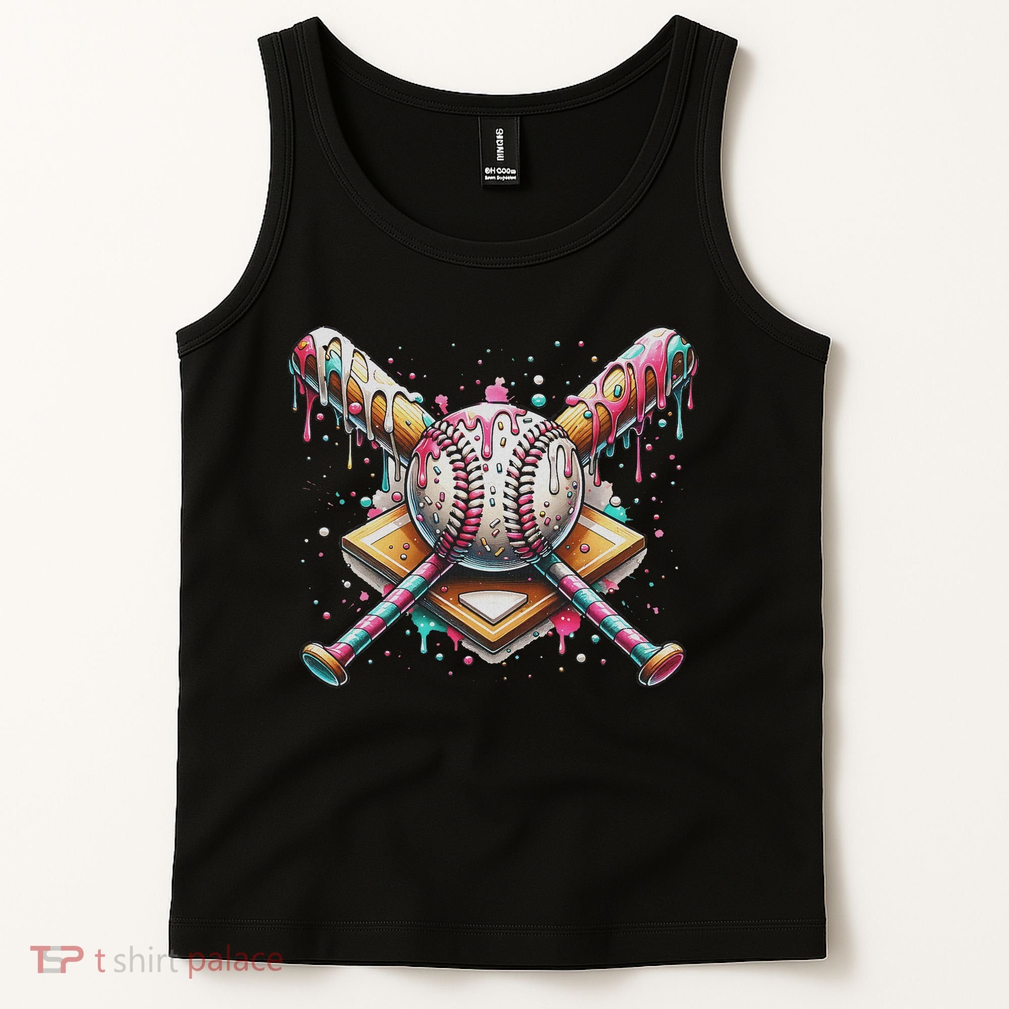 Drip Ice Cream Dripping Baseball Player Tank Top
