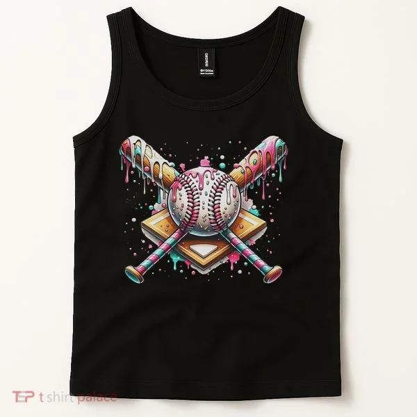 Drip Ice Cream Dripping Baseball Player Tank Top
