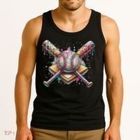 Drip Ice Cream Dripping Baseball Player Tank Top thumb 3