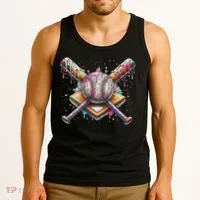 Drip Ice Cream Dripping Baseball Player Tank Top thumb 3