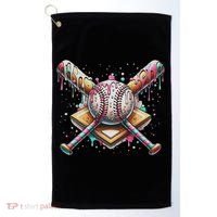 Drip Ice Cream Dripping Baseball Player Golf Towel thumb 0