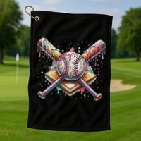Drip Ice Cream Dripping Baseball Player Golf Towel thumb 1