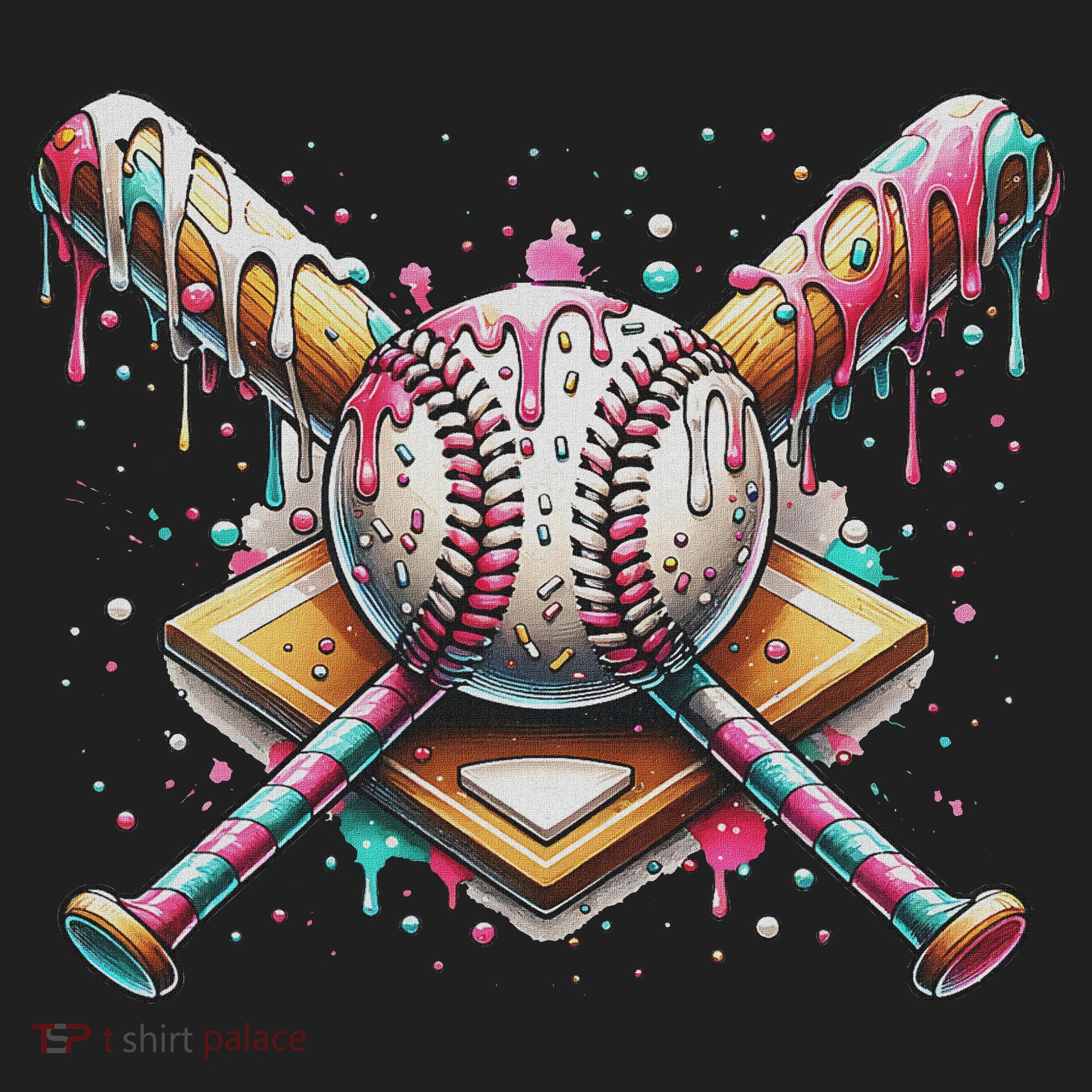 Drip Ice Cream Dripping Baseball Player Golf Towel