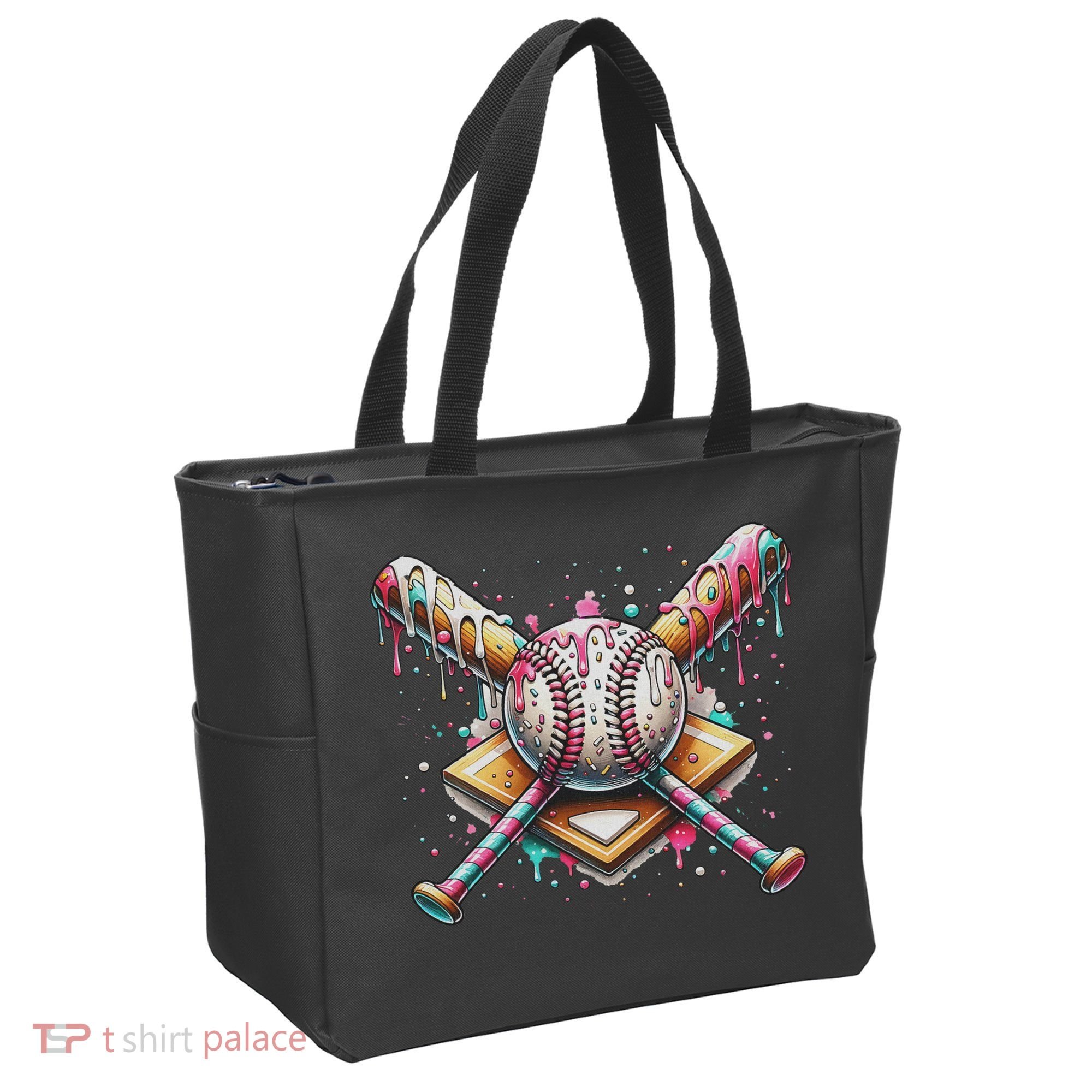 Drip Ice Cream Dripping Baseball Player Tote Bag