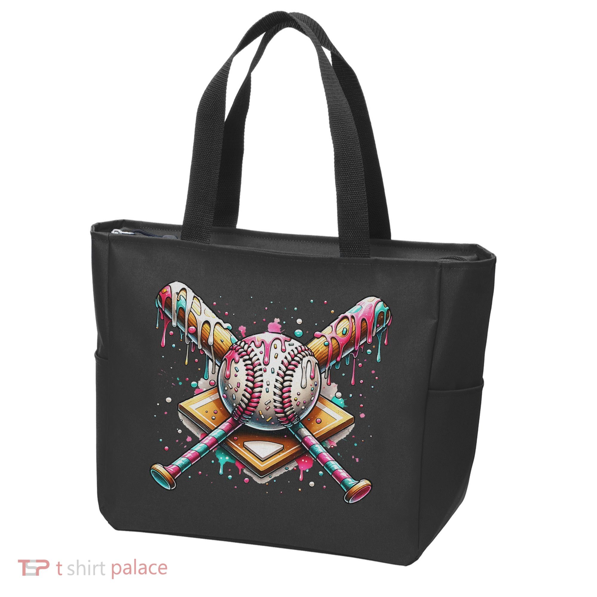 Drip Ice Cream Dripping Baseball Player Tote Bag