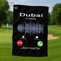 Dubai Is Calling And I Must Go Golf Towel thumb 1