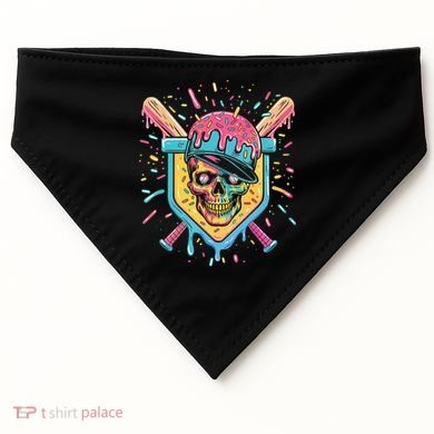 Drip Ice Cream Skull USA-Made Doggie Bandana