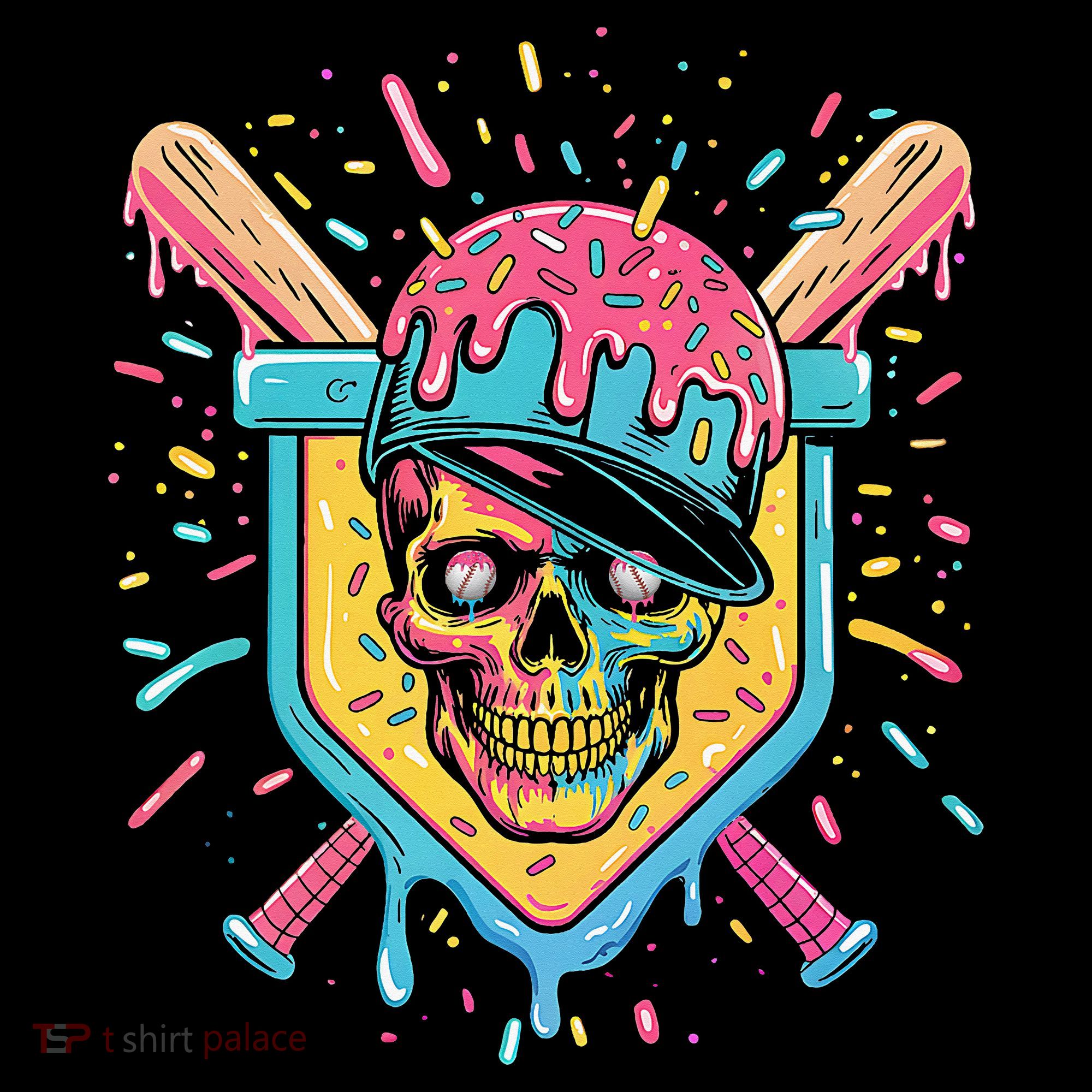 Drip Ice Cream Skull Long Sleeve Shirt